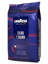 Кофе в зернах Lavazza Crema eAroma Espresso (Лавацца Крема е Арома Эспрессо)  1 кг, вакуумная упаковка, пакет синего цвета